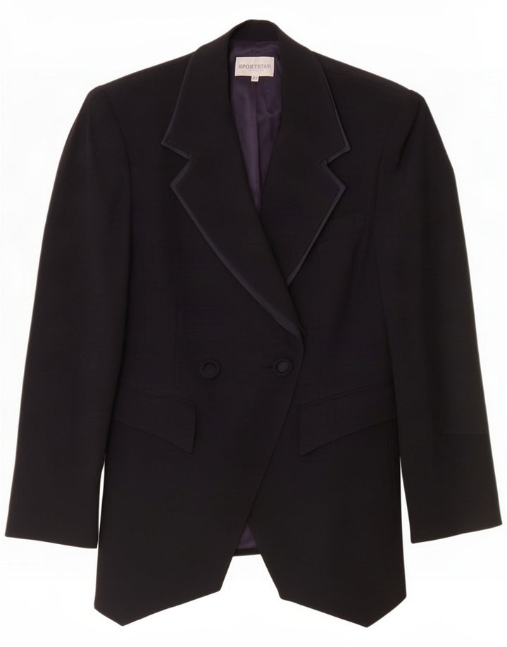 Sportstaff Womens 1 Button Blazer Jacket IT 42 Medium Navy Blue Wool