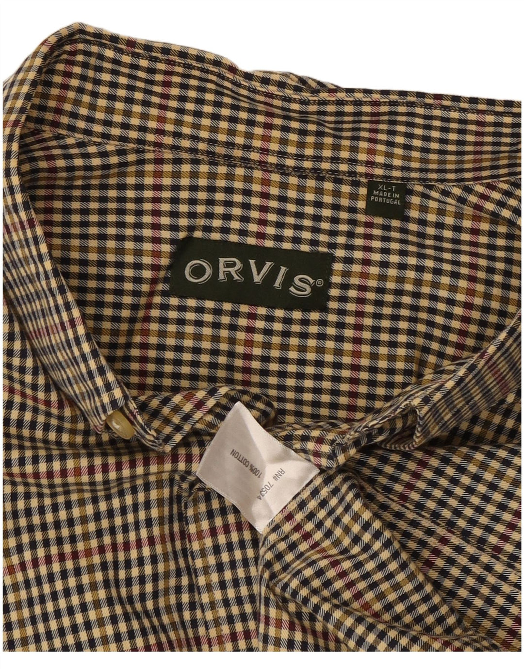 Ανδρικό ψηλό πουκάμισο Orvis XL πολύχρωμο βαμβακερό Gingham