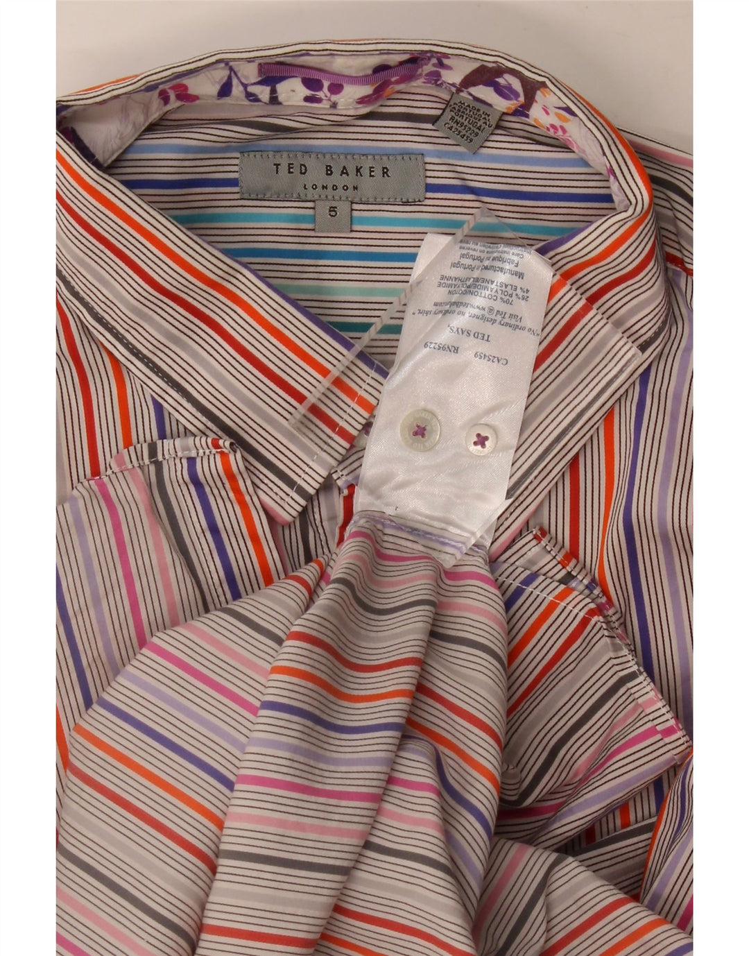 Ανδρικό πουκάμισο Ted Baker, μέγεθος 5 XL, πολύχρωμο βαμβακερό ριγέ