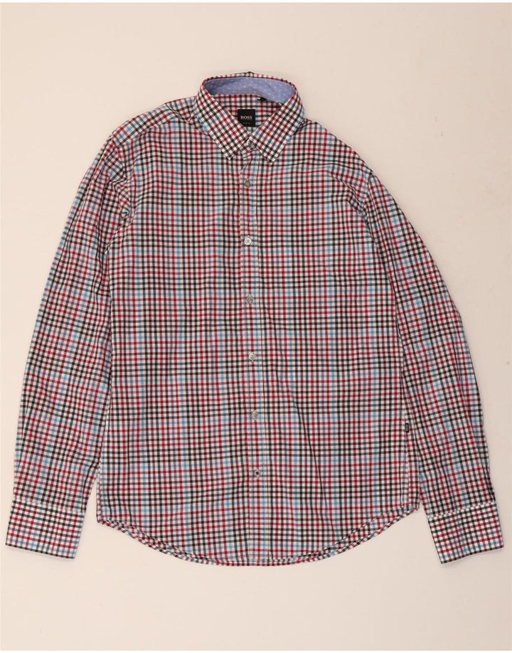 Ανδρικό πουκάμισο HUGO BOSS Slim Fit Μεσαίο πολύχρωμο βαμβακερό Gingham