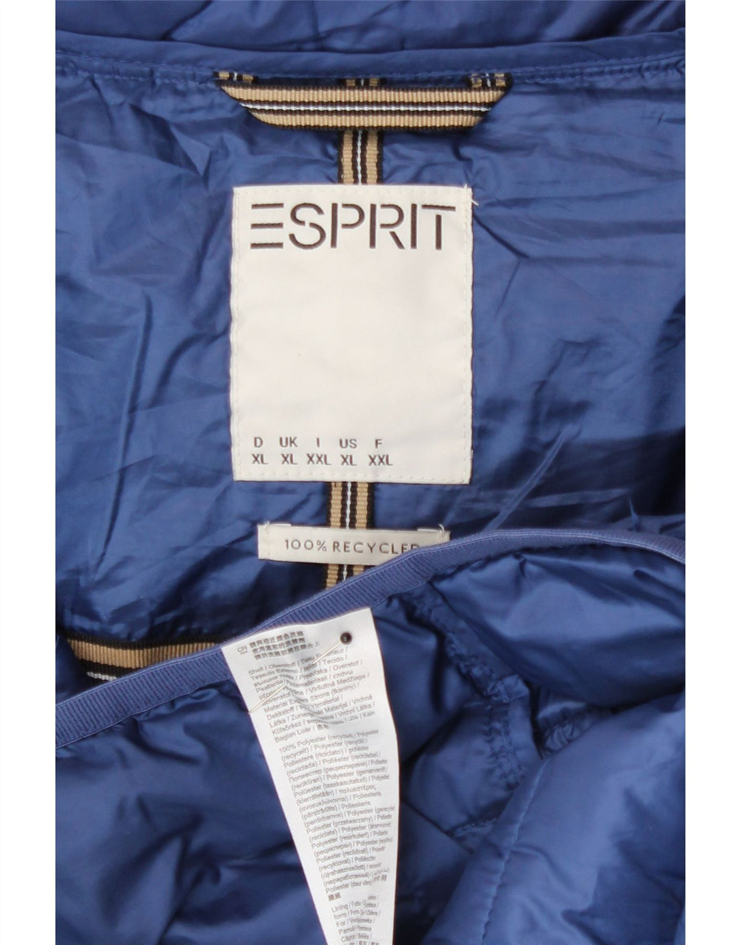 Γυναικείο μπουφάν με κουκούλα Esprit UK 18 XL Blue Polyester