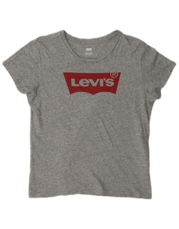Γυναικείο γραφικό μπλουζάκι Levi's Top UK 14 μεσαίου γκρι βαμβακερό