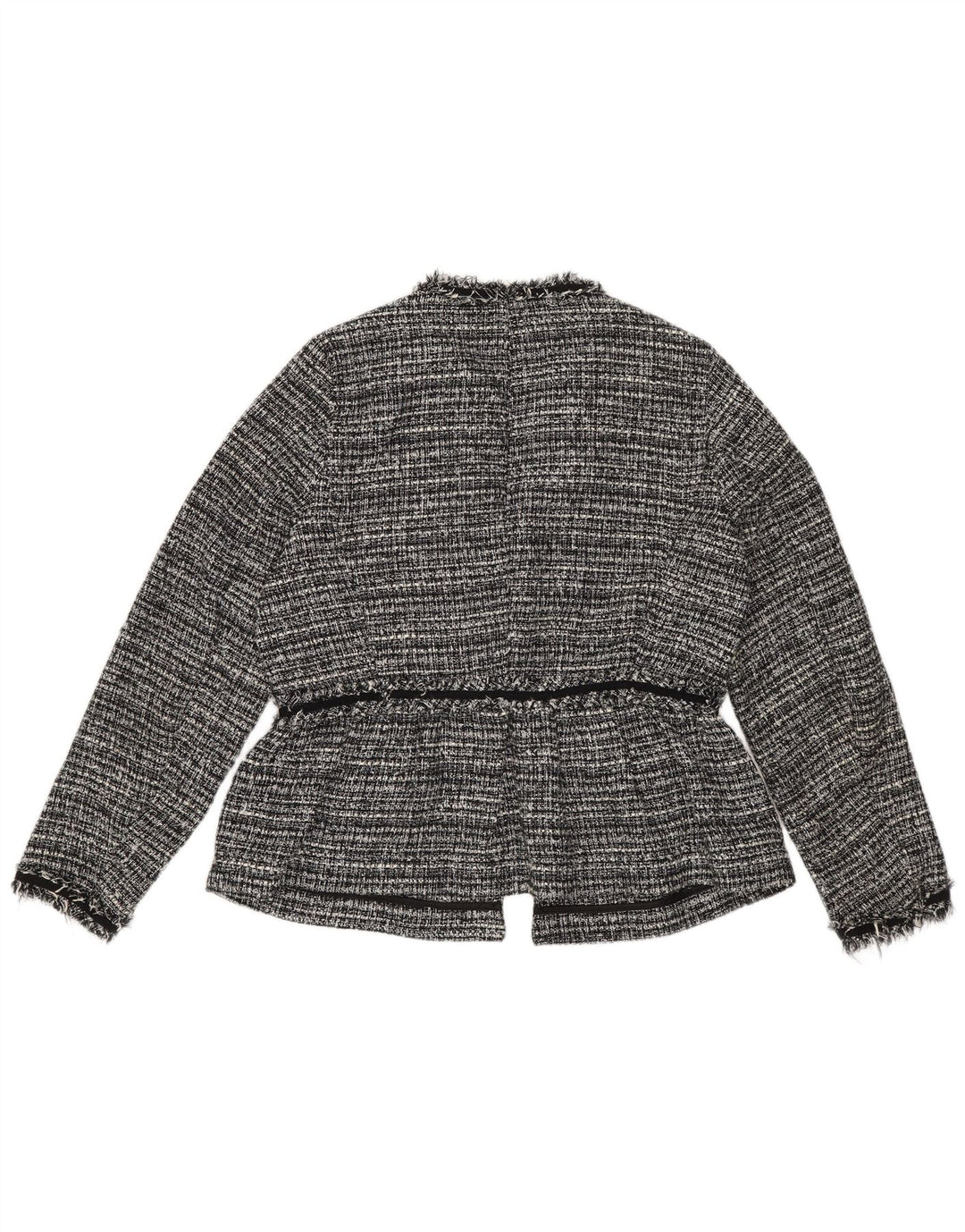 Zara Γυναικείο Open Blazer Jacket UK 6 XS Μαύρο ριγέ πολυεστέρα