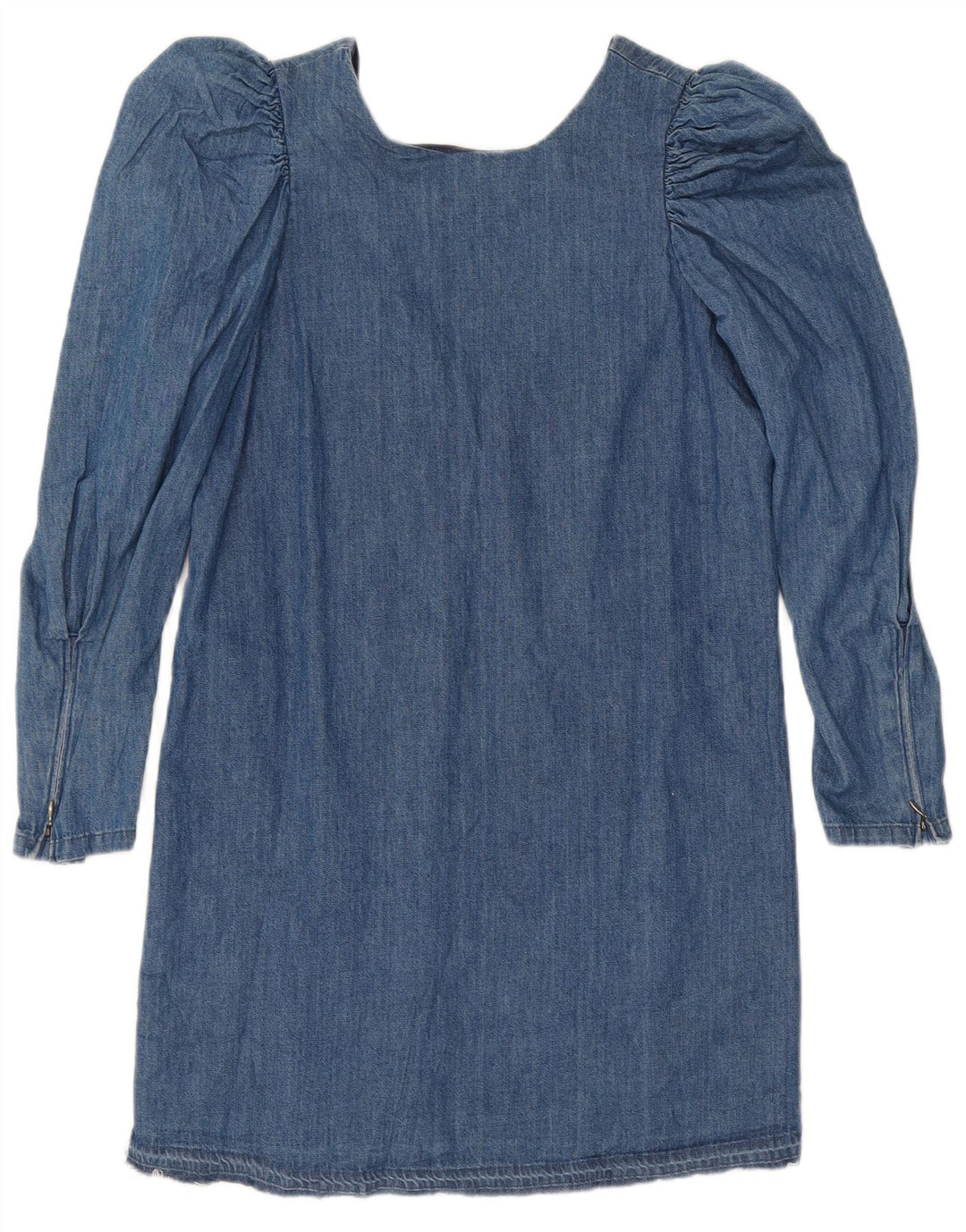 Vintage γυναικείο μακρυμάνικο τζιν φόρεμα UK 12 Medium Blue