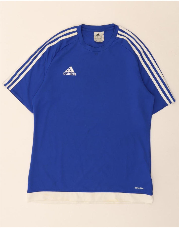 Ανδρικό T-Shirt Climalite Adidas Top Medium Blue Colourblock Πολυεστέρας