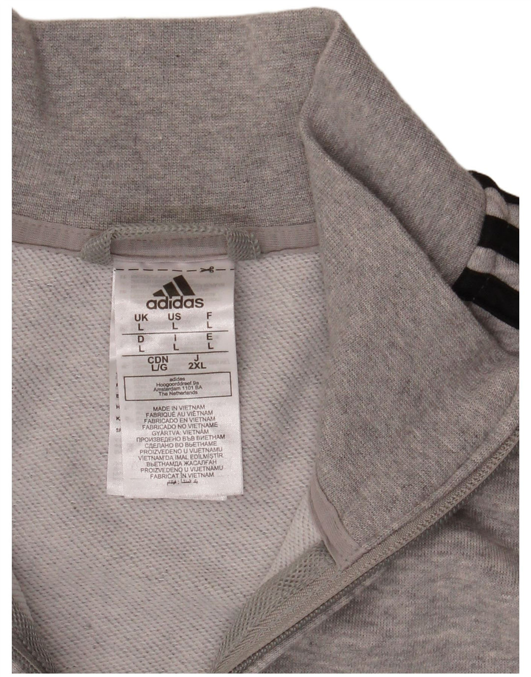 Γυναικεία αθλητική φόρμα Adidas Top μπουφάν με μεγάλο γκρι βαμβακερό φλύκταινα
