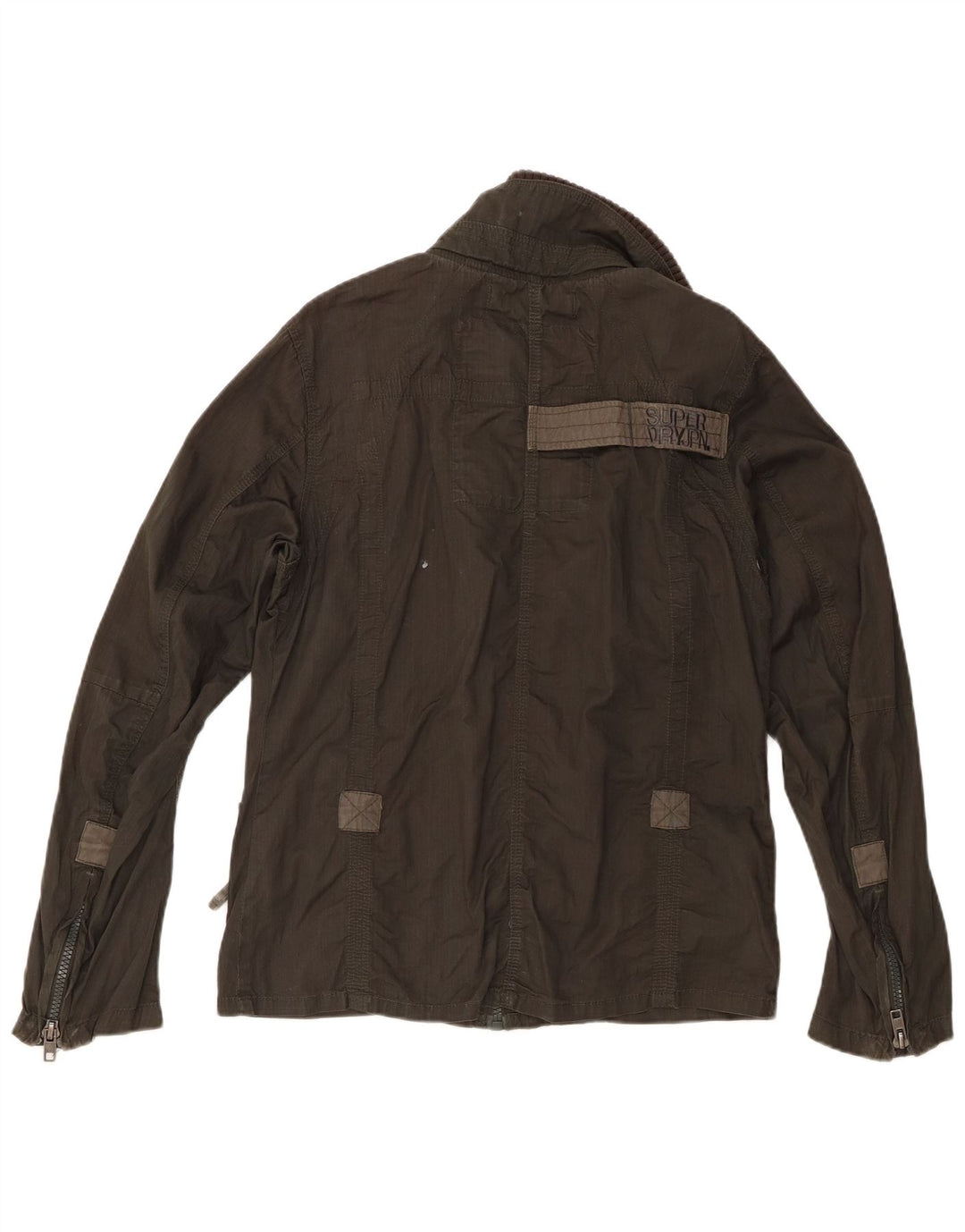 Superdry Mens Double Blacklabel Utility Jacket UK 36 Small Khaki Βαμβακερό