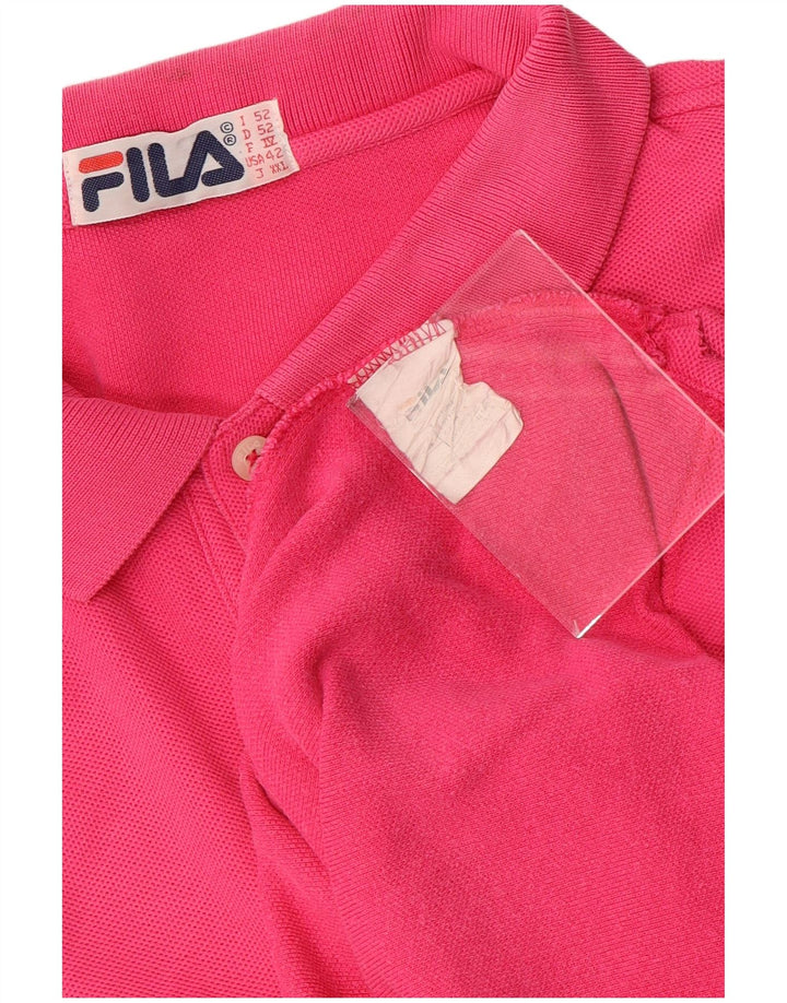Fila Ανδρικό πουκάμισο πόλο IT 52 μεγάλο ροζ βαμβακερό