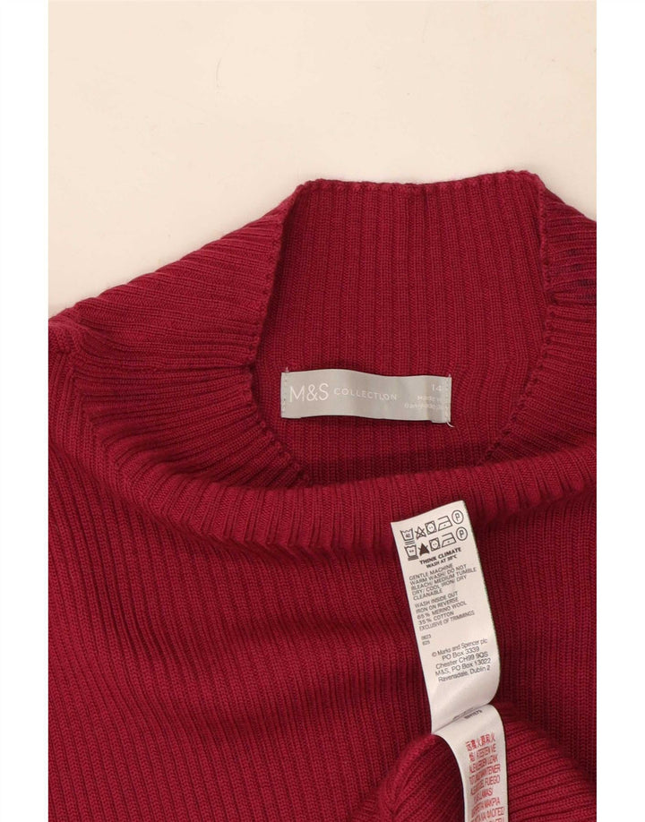 Marks & Spencer Γυναικείο πουλόβερ με λαιμό χελώνα UK 14 Medium Pink