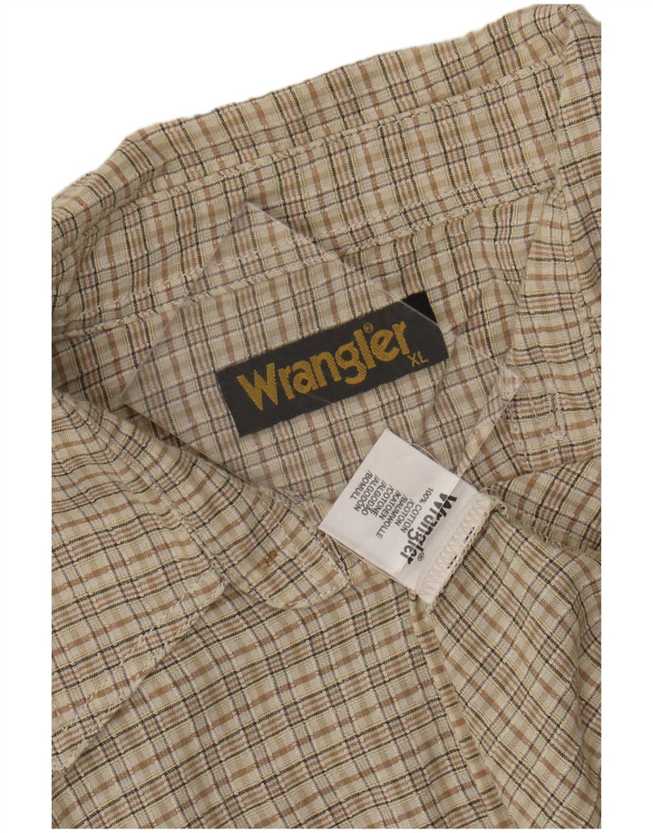 Ανδρικό κοντομάνικο πουκάμισο Wrangler XL Beige βαμβακερό