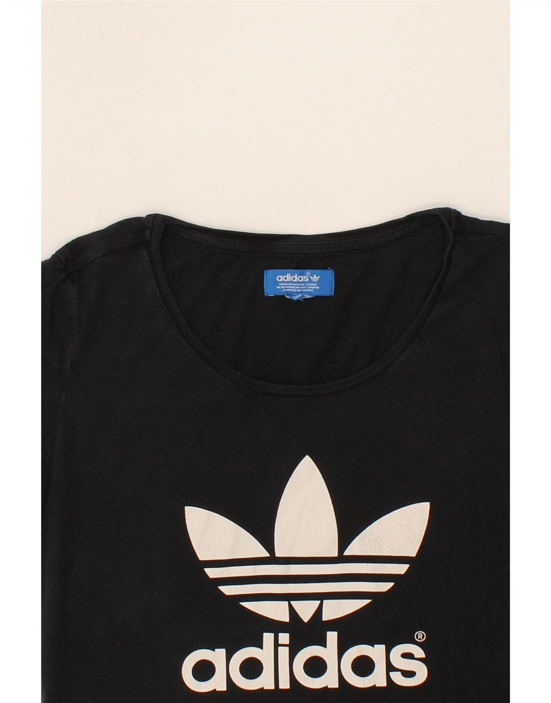 ADIDAS Womens Graphic T-Shirt Top UK 12 Medium Black Vintage Adidas and Second-Hand Adidas from Messina Hembry 