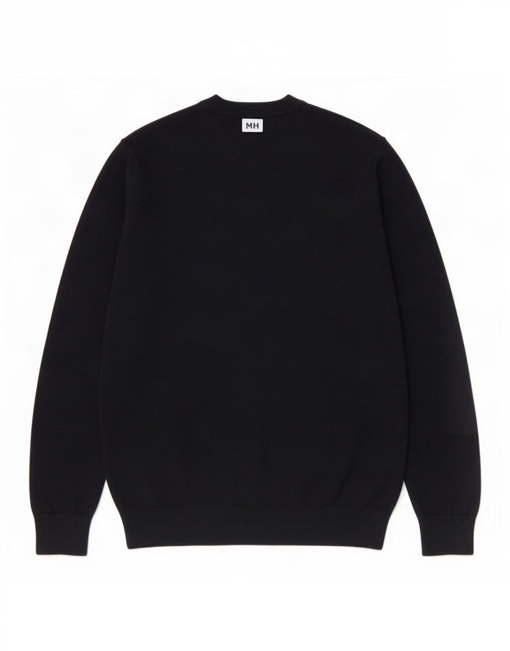 Ανδρικό πουλόβερ Marks & Spencer Graphic Crew Neck Jumper Μεσαίο μαύρο βαμβακερό