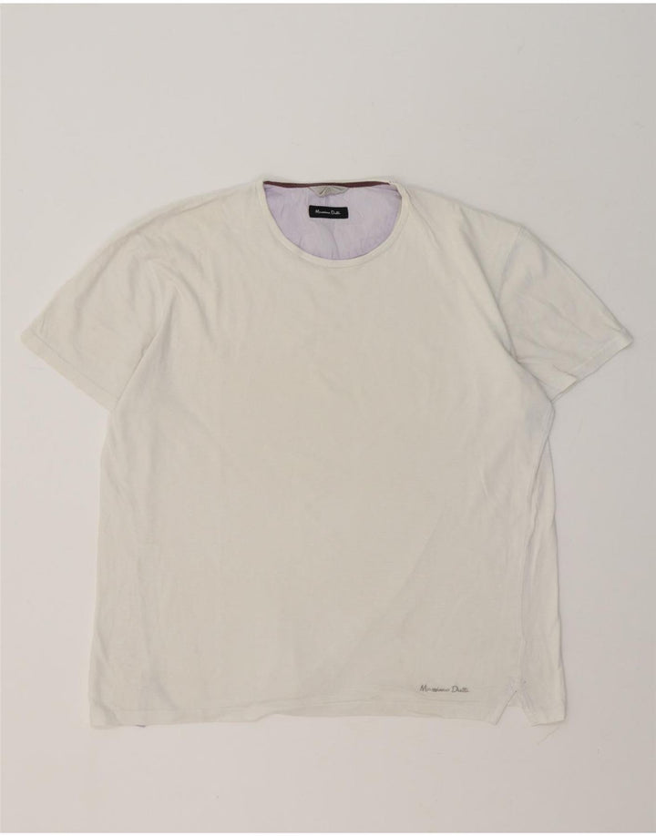 Ανδρικό T-Shirt Massimo Dutti Top Large Off White
