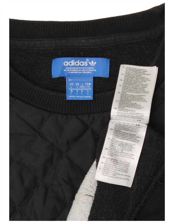 Ανδρικό φούτερ Adidas Jumper σε μεγάλο μαύρο χρώμα, βαμβακερό