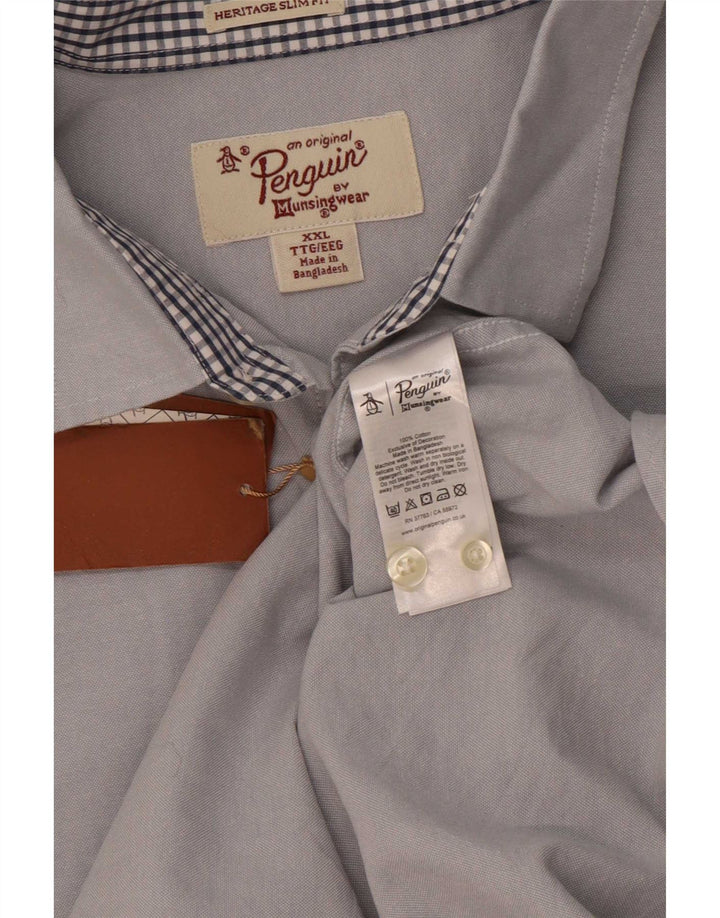 Ανδρικό πουκάμισο Penguin Heritage Slim Fit 2XL Μπλε βαμβακερό