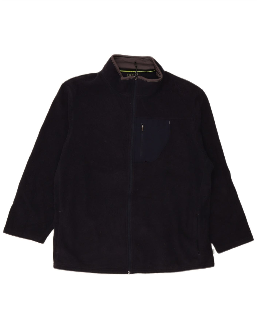 Marks & Spencer Ανδρικό μπουφάν κανονικής εφαρμογής Fleece UK 40 Large Navy Blue