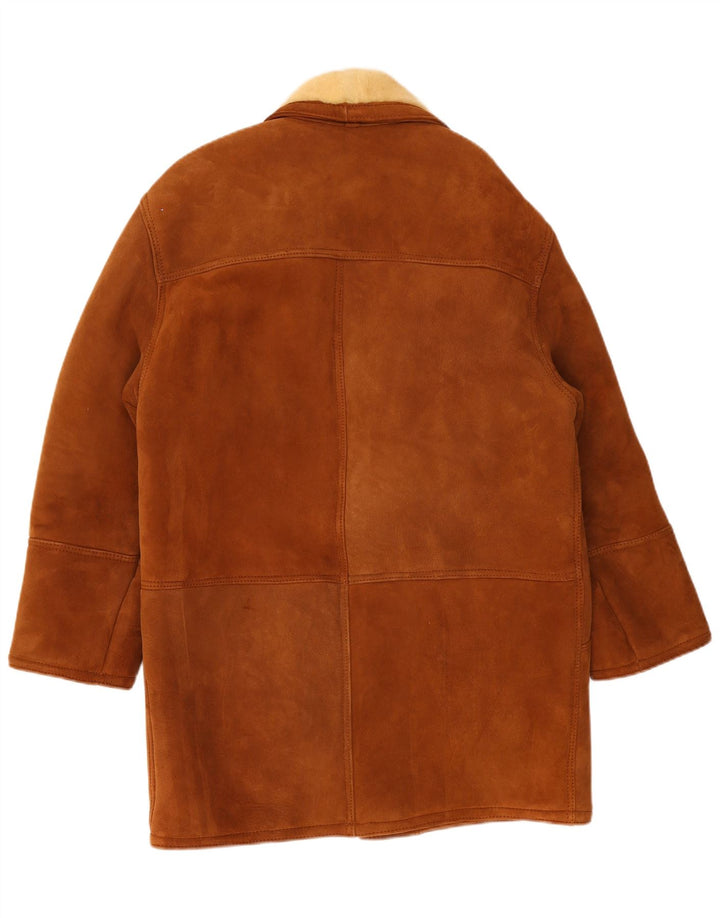 Vintage Ανδρικό Shearling Jacket UK 40 Large Brown Shearling