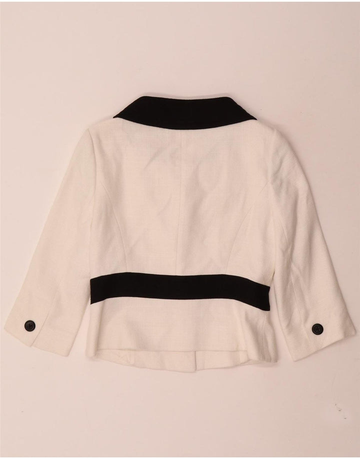Hobbs γυναικείο σακάκι μπλέιζερ με 2 κουμπιά UK 10 Small White Colourblock