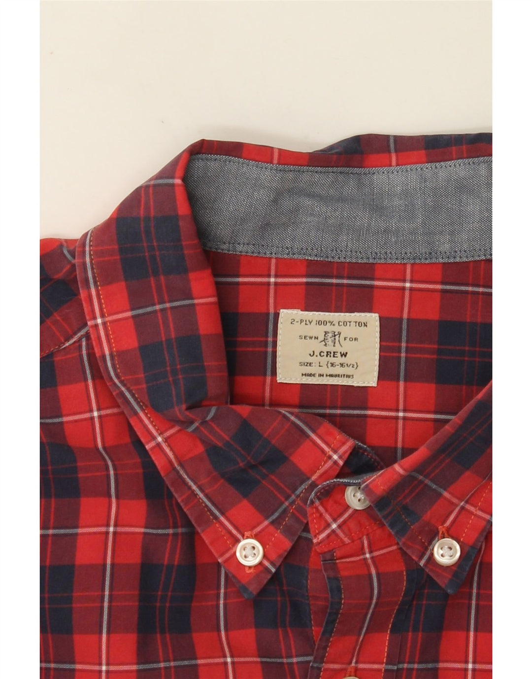 Ανδρικό πουκάμισο J. CREW Μέγεθος 16 1/2 Large Red Check Cotton