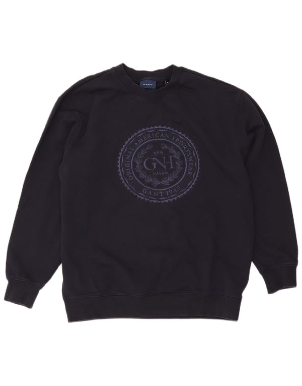 Ανδρικό γραφικό φούτερ Gant Jumper Medium Navy Blue βαμβακερό