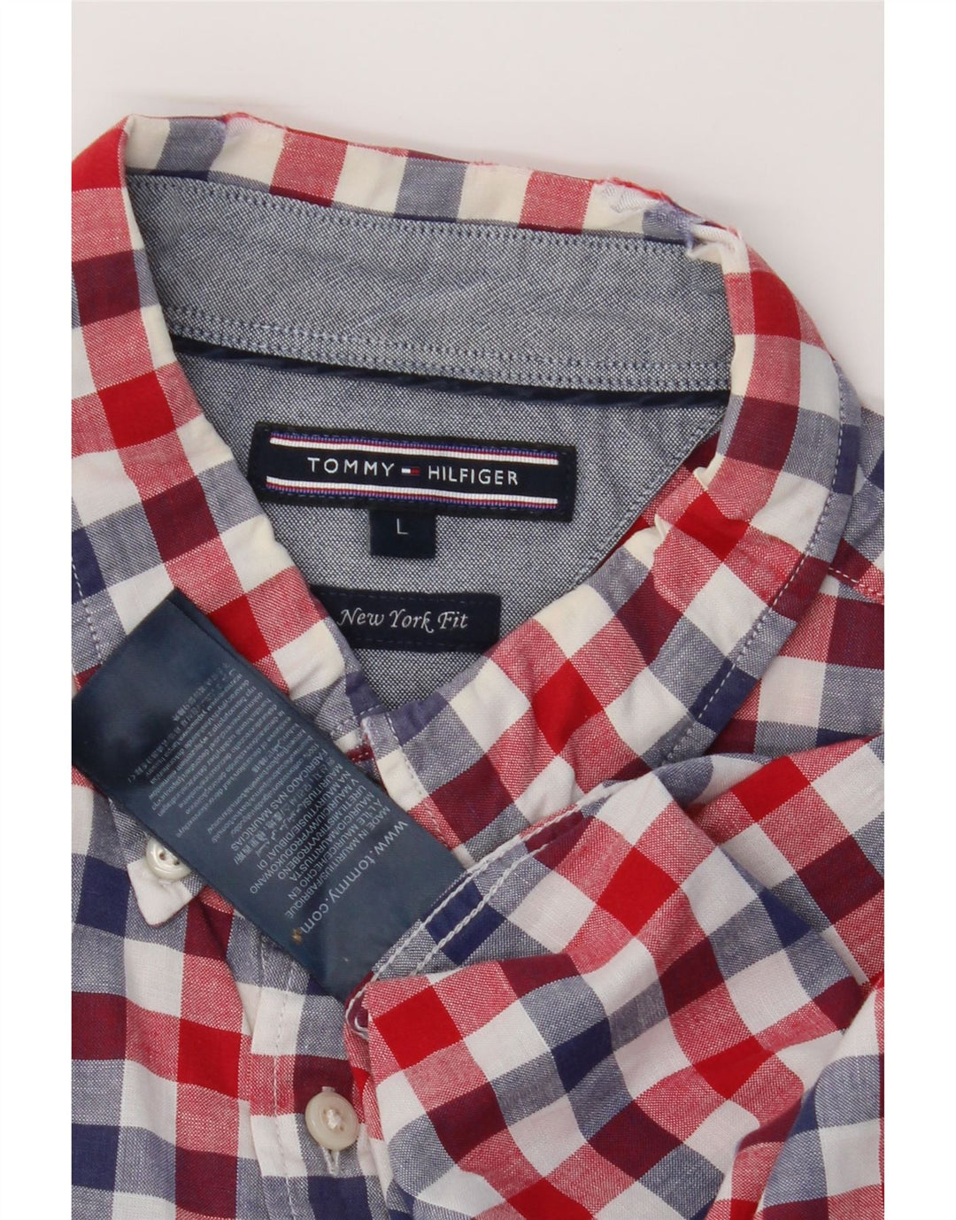 TOMMY HILFIGER Mens New York Fit Shirt Large Multicoloured Check Vintage Tommy Hilfiger and Second-Hand Tommy Hilfiger from Messina Hembry 
