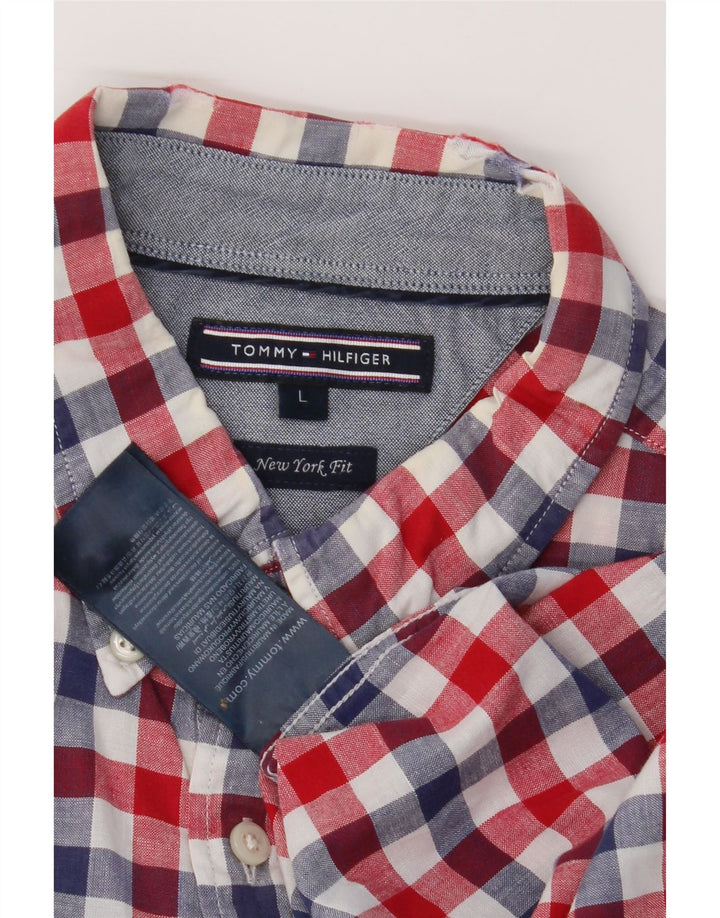 TOMMY HILFIGER Mens New York Fit Shirt Large Multicoloured Check Vintage Tommy Hilfiger and Second-Hand Tommy Hilfiger from Messina Hembry 