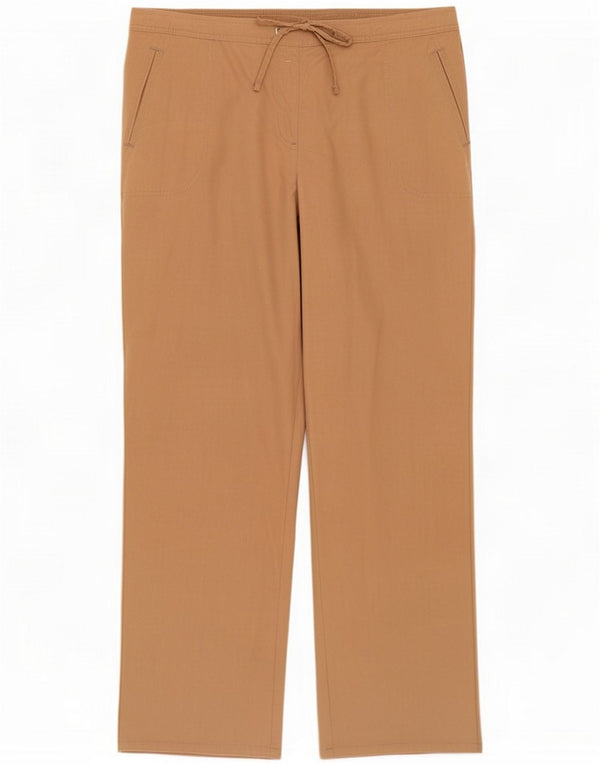 Marks & Spencer Womens Straight Casual Trousers UK 20 2XL W38 L30 Brown