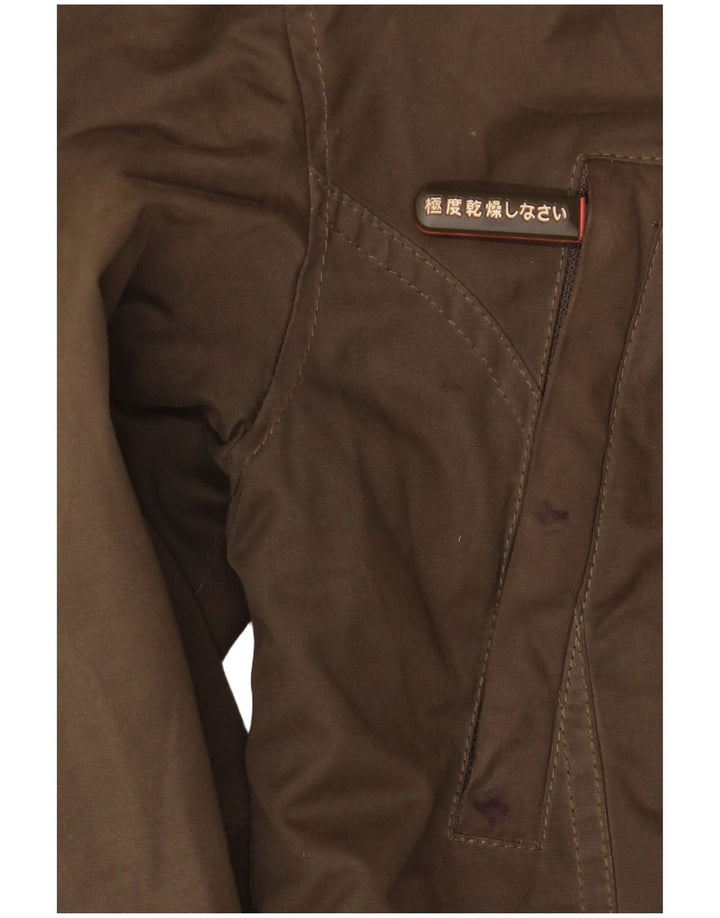 Superdry γυναικείο μπουφάν με κουκούλα αντιανεμικό UK 14 Medium Khaki Polyester