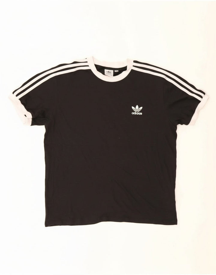 Ανδρικό T-Shirt Adidas Τοπ μεσαίο μαύρο βαμβακερό