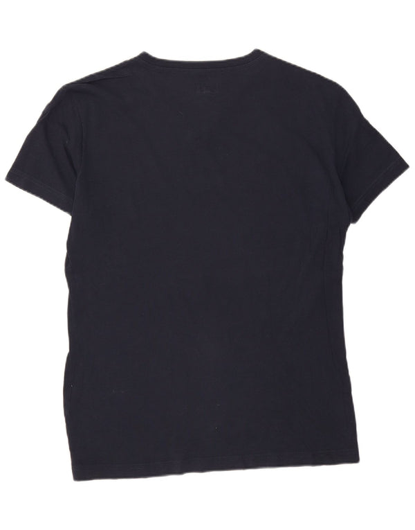 Armani Jeans Γυναικείο γραφικό T-Shirt Top UK 18 XL Navy Blue