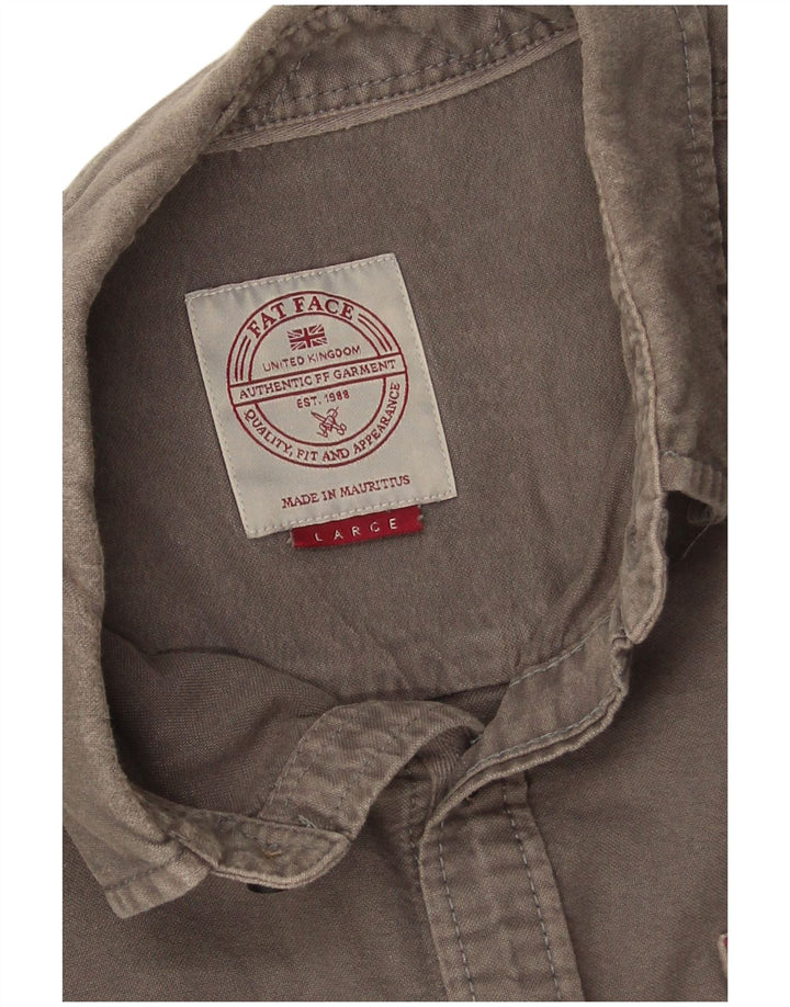 Ανδρικό πουκάμισο Fat Face μεγάλο γκρι βαμβακερό