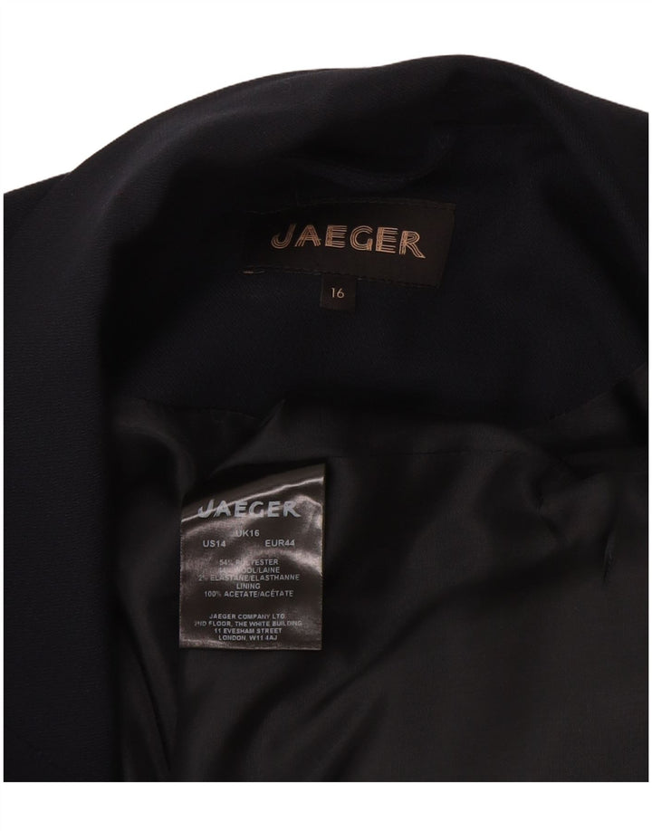 Jaeger Γυναικείο Longline Αμάνικο Μπουφάν UK 16 Large Navy Blue