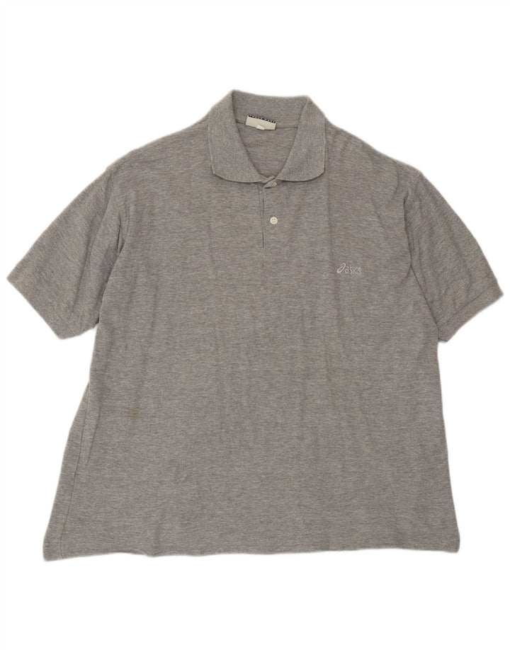 Ανδρικό πουκάμισο πόλο ASICS Μεγάλο βαμβακερό γκρι φλιτζάνι