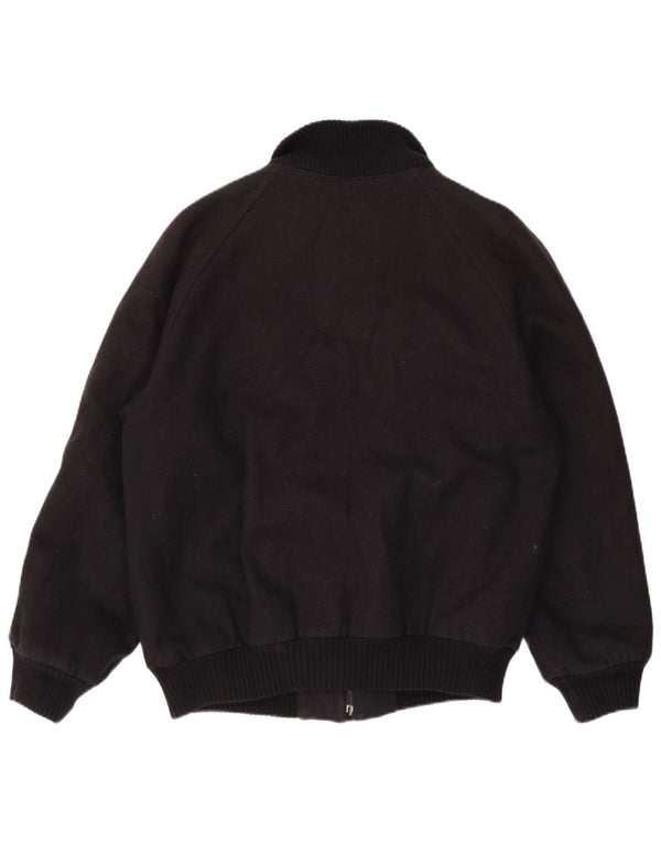 Vintage Ανδρικό Bomber Windbreaker Jacket IT 52 XL Μαύρο Μαλλί