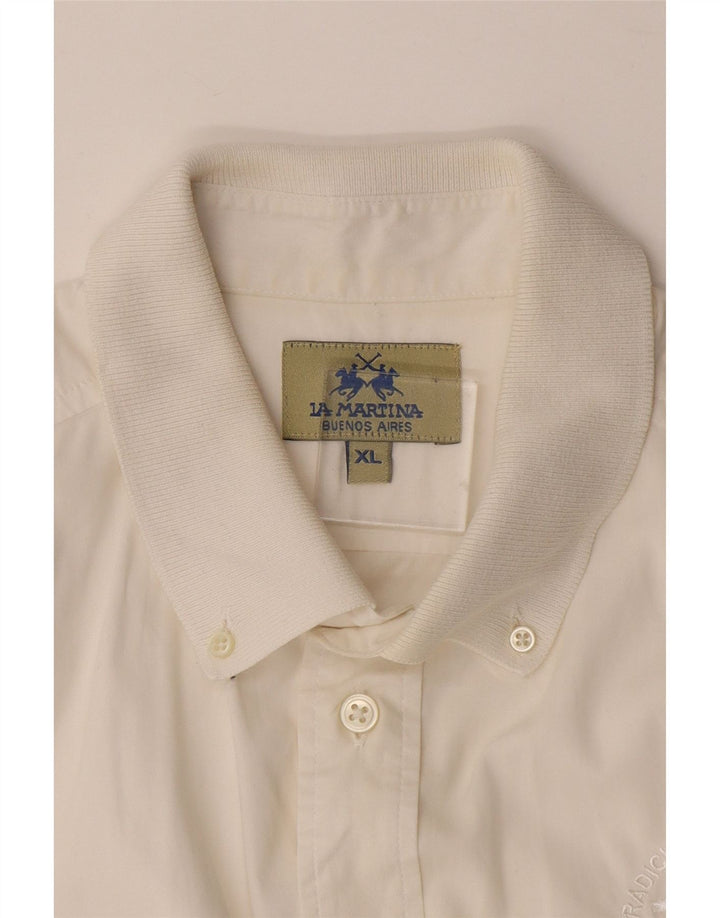 LA MARTINA Ανδρικό Μπουένος Άιρες πουλόβερ κοντομάνικο πουλόβερ XL Λευκό