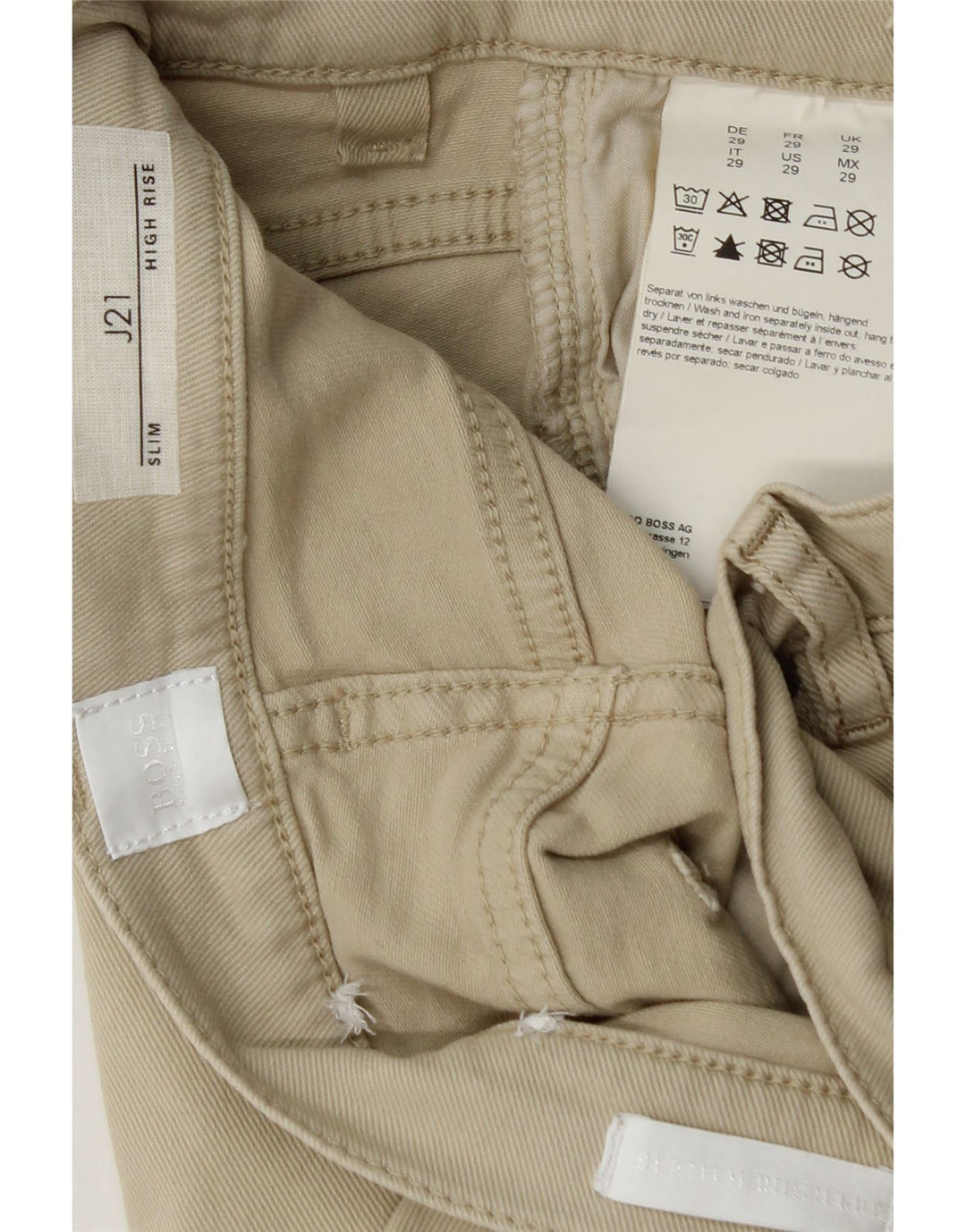 HUGO BOSS Γυναικείο ψηλό ψηλό λεπτό τζιν W29 L28 πράσινο βαμβακερό