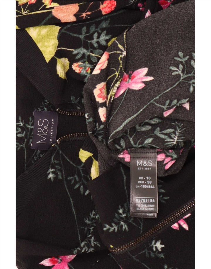 Marks & Spencer Γυναικείο Oversized Bomber Jacket UK 10 Small Black Floral