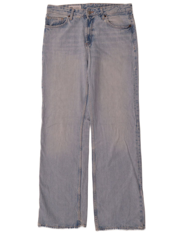 Zara Γυναικείο Straight Jeans EU 42 Large W32 L33 Blue Cotton