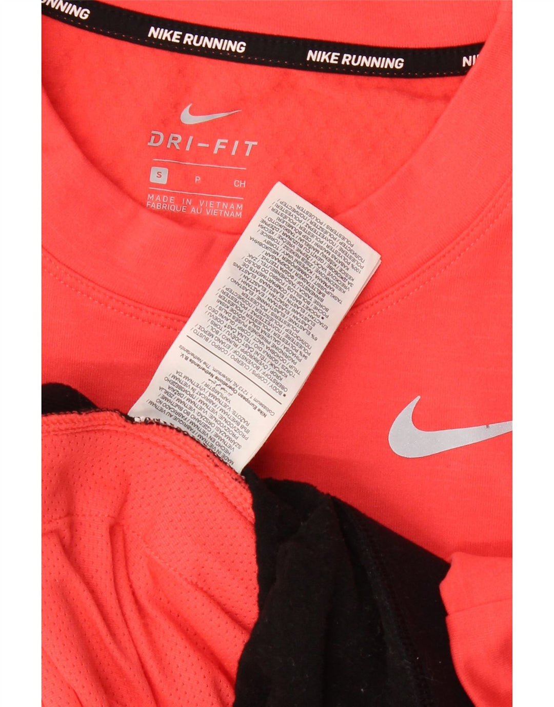 Nike γυναικεία Dri Fit Oversized επάνω μακρυμάνικο UK 10 Small Red Colourblock