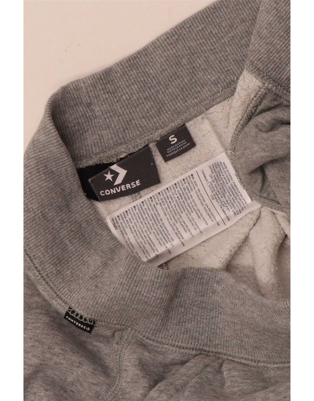 Ανδρική αθλητική φόρμα Converse Παντελόνι Joggers Μικρό βαμβακερό γκρι