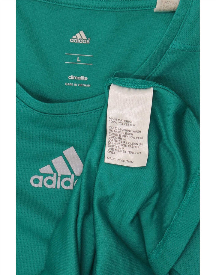 Ανδρικό T-Shirt Climalite Adidas Top Large Turquoise Polyester