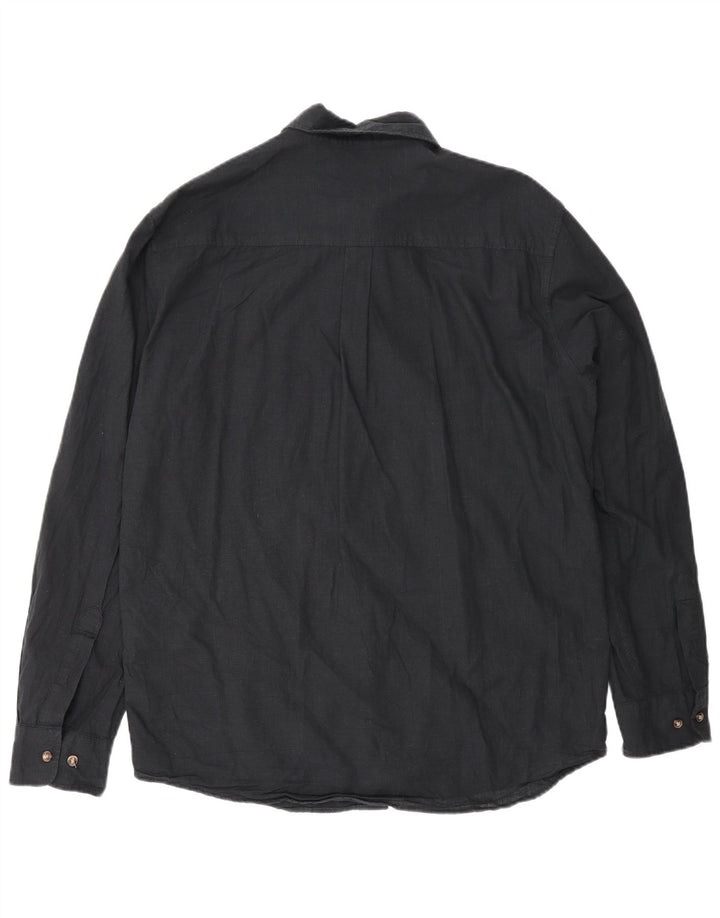 Ανδρικό πουκάμισο Jack & Jones, μεσαίο μαύρο βαμβακερό