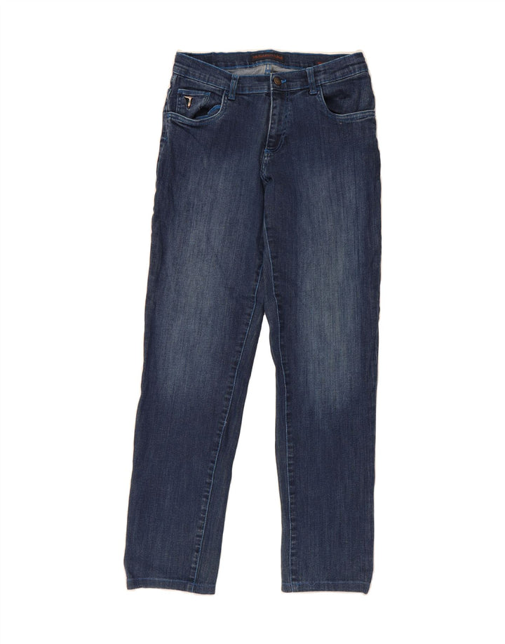 TRUSSARDI Mens Straight Jeans W30 L32 Navy Blue Vintage Trussardi and Second-Hand Trussardi from Messina Hembry 