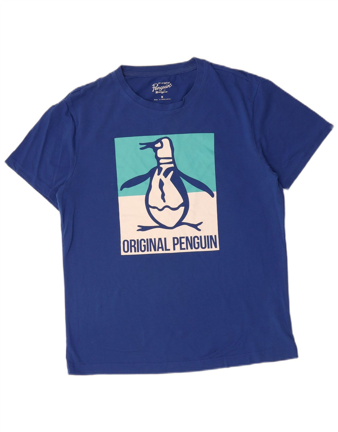 Ανδρικό γραφικό T-Shirt PENGUIN Τοπ μεσαίου μπλε βαμβακερό