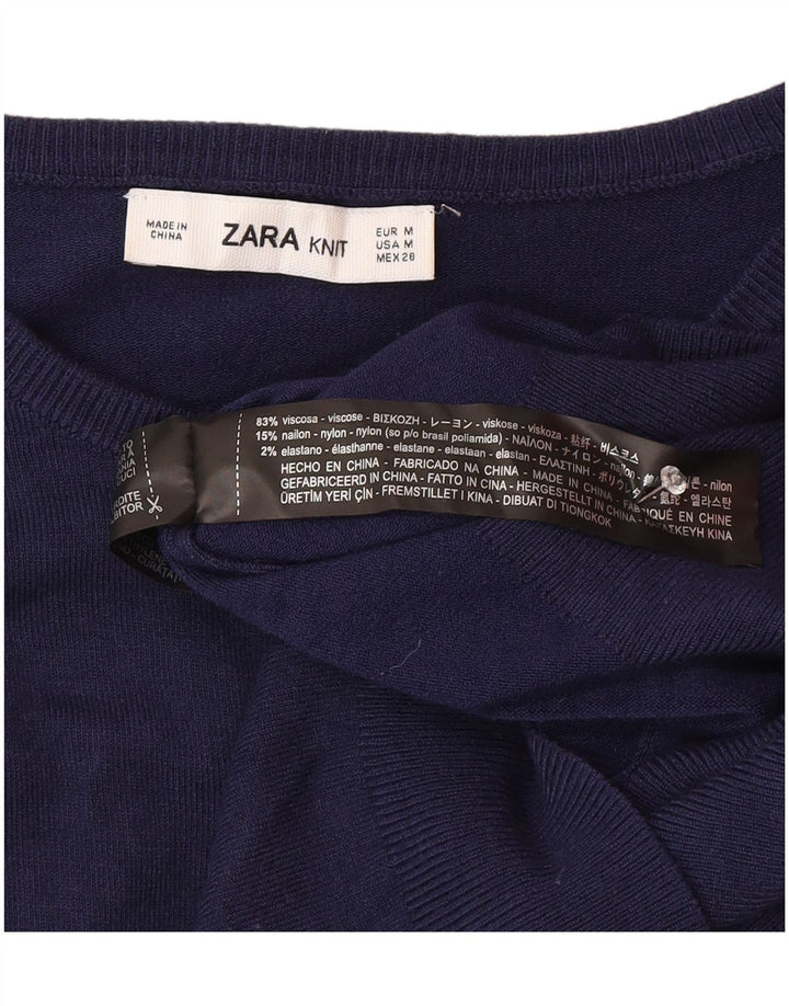 Zara Γυναικείο πουλόβερ UK 12 Medium Navy Blue
