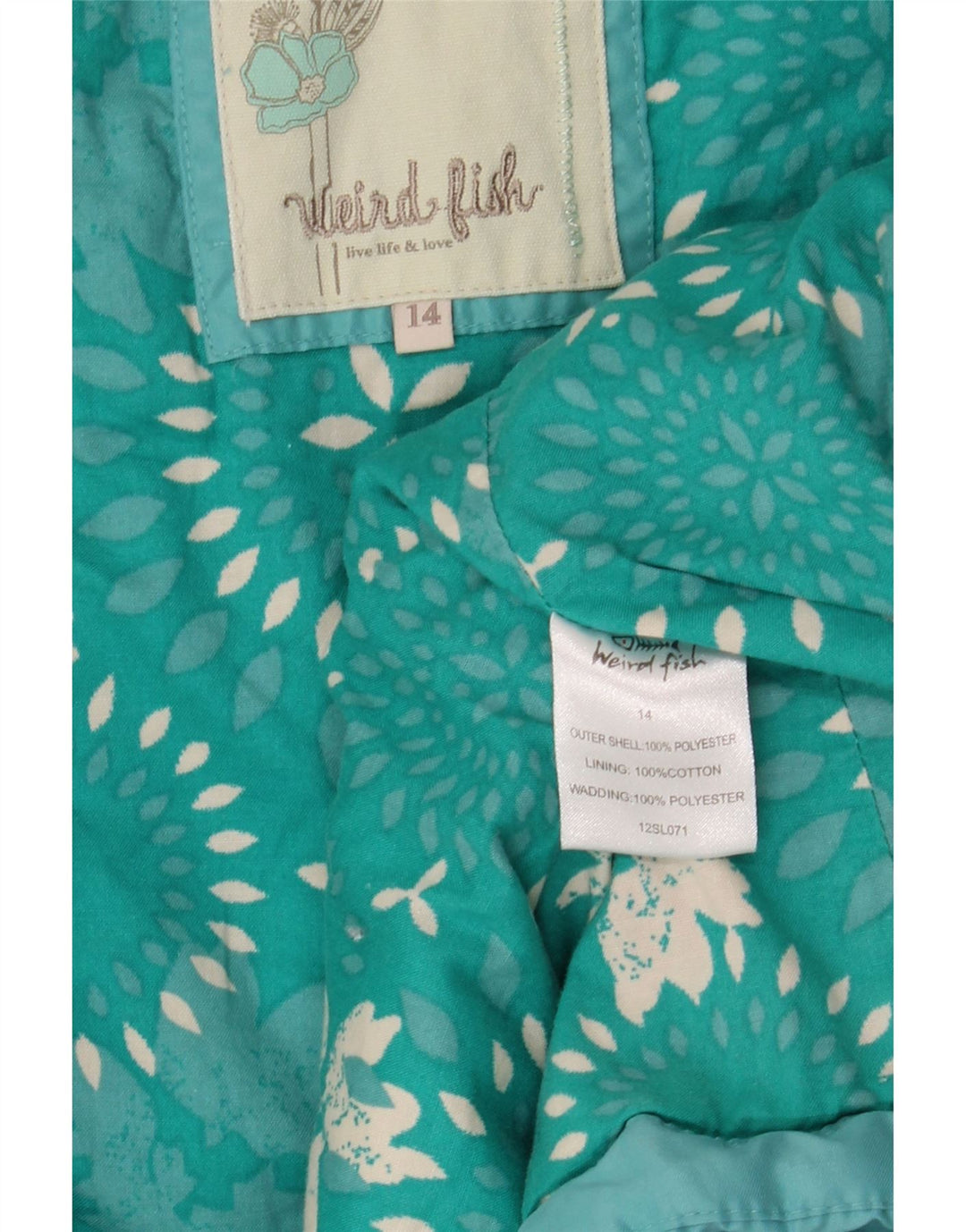 WEIRD FISH Γυναικείο Gilet με επένδυση UK 14 Large Turquoise Polyester