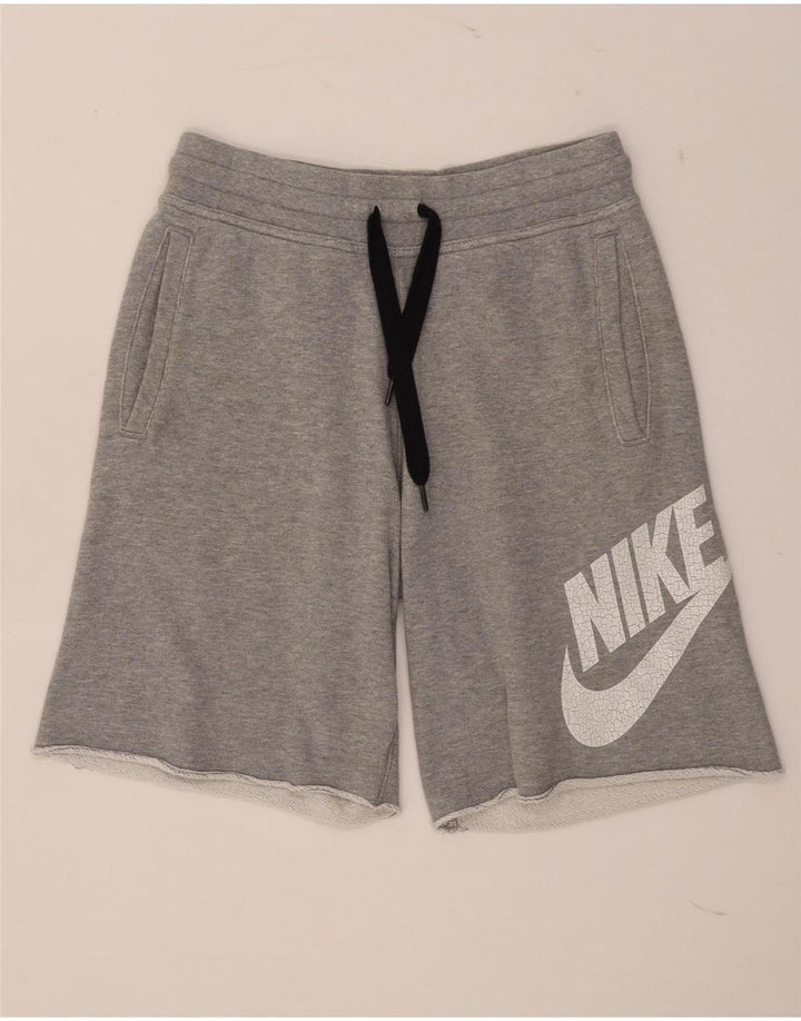 Ανδρικό γραφικό αθλητικό σορτς Nike μικρό γκρι βαμβακερό