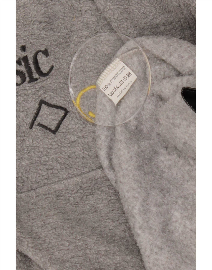 Basic Ανδρικό φερμουάρ Fleece Jumper Μεγάλος Γκρι Γεωμετρικός Πολυεστέρας