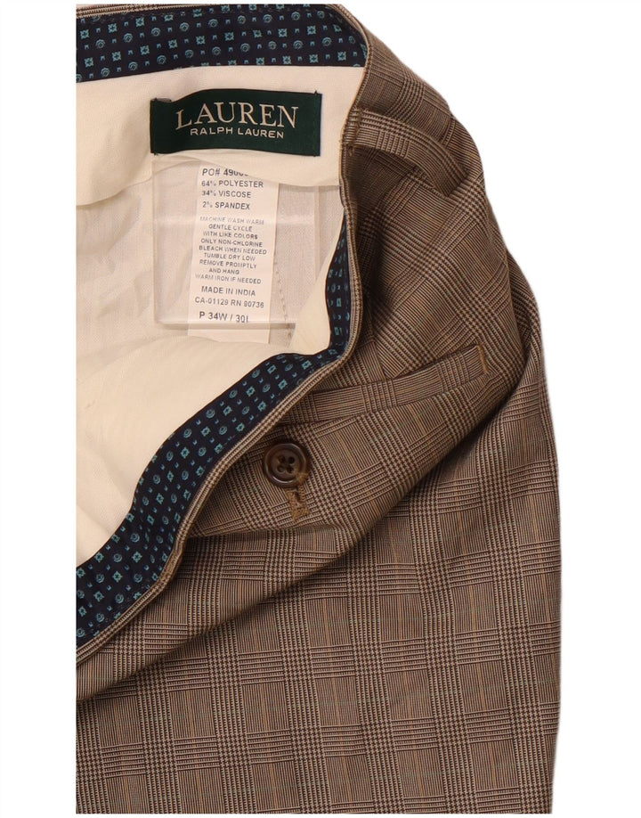 POLO RALPH LAUREN Ανδρικό ίσιο παντελόνι W34 L30 Καφέ Houndstooth