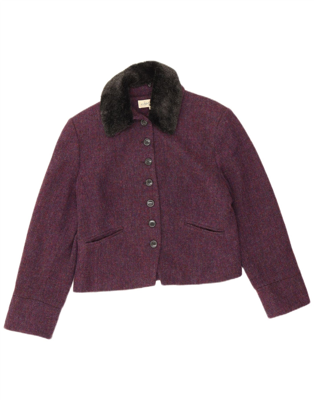 Josephine Γυναικείο Μπουφάν Blazer 7 κουμπιών IT 40 Small Purple Ψαροκόκκαλο